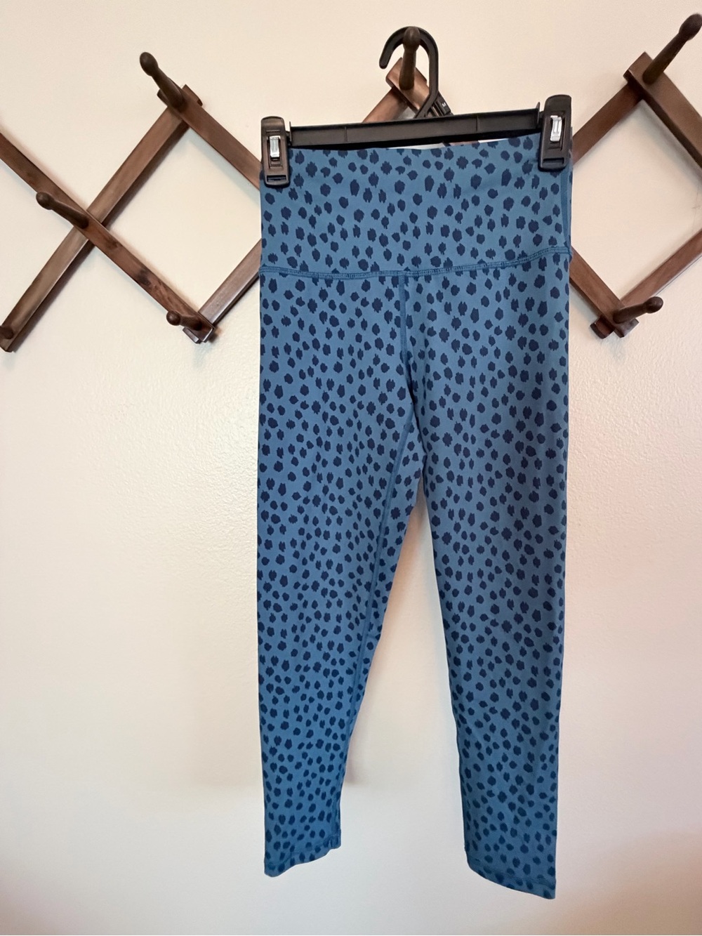 Blue Leopard Print High-Waist Leggings